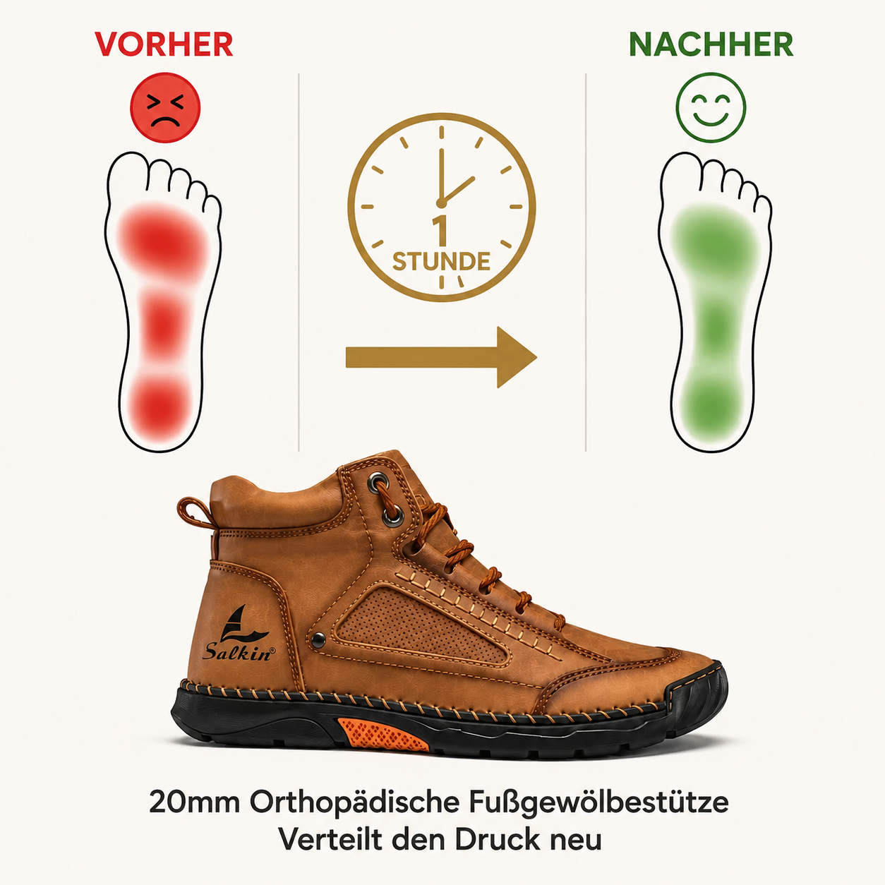 Robuste Outdoor-Stiefel für Herren mit orthopädischer Unterstützung