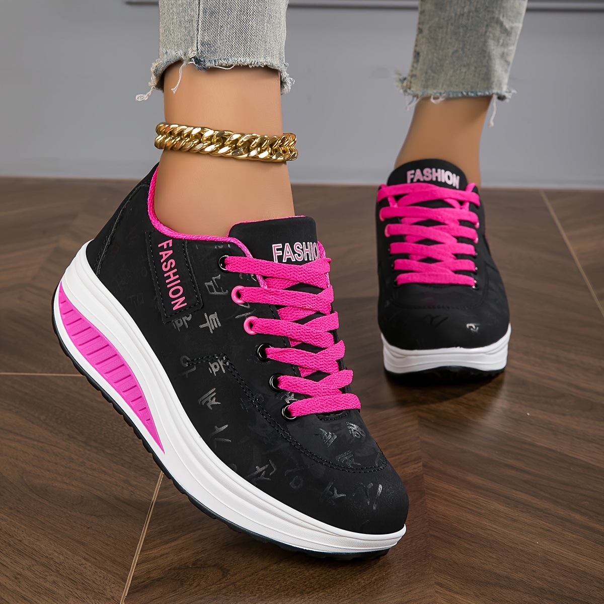 Heiperlye™ Damen Freizeitschuhe Herbst/Winter – Atmungsaktive Plateausneaker mit Keilabsatz & Schnürung