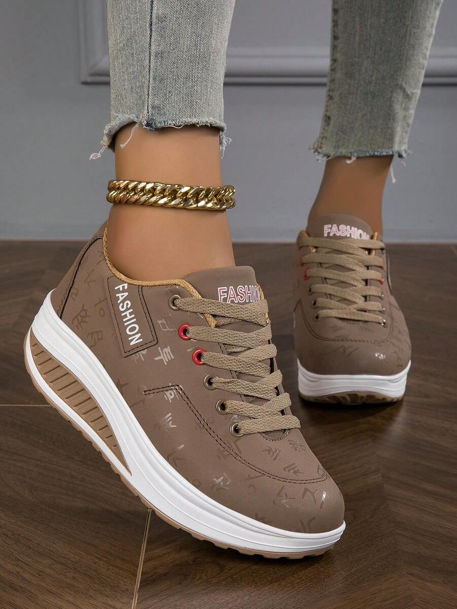 Heiperlye™ Damen Freizeitschuhe Herbst/Winter – Atmungsaktive Plateausneaker mit Keilabsatz & Schnürung