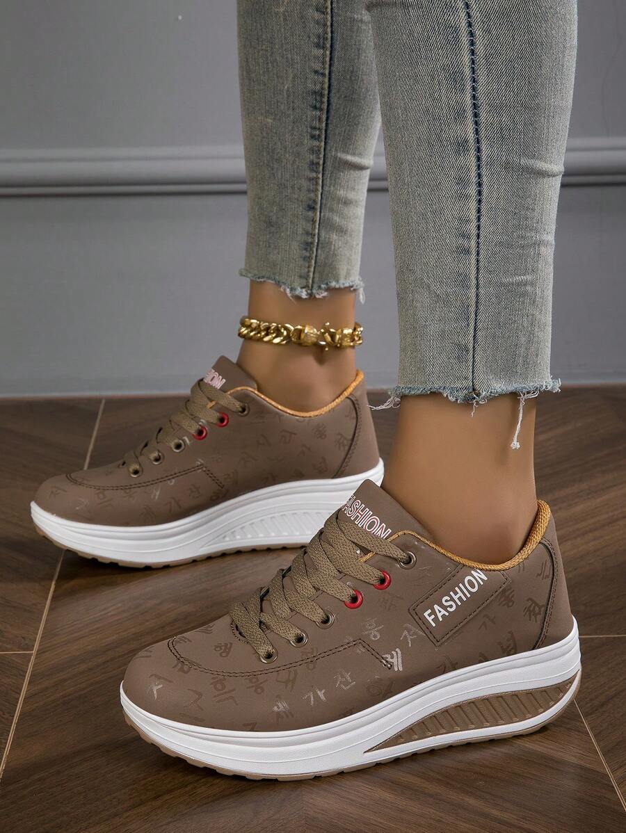 Heiperlye™ Damen Freizeitschuhe Herbst/Winter – Atmungsaktive Plateausneaker mit Keilabsatz & Schnürung