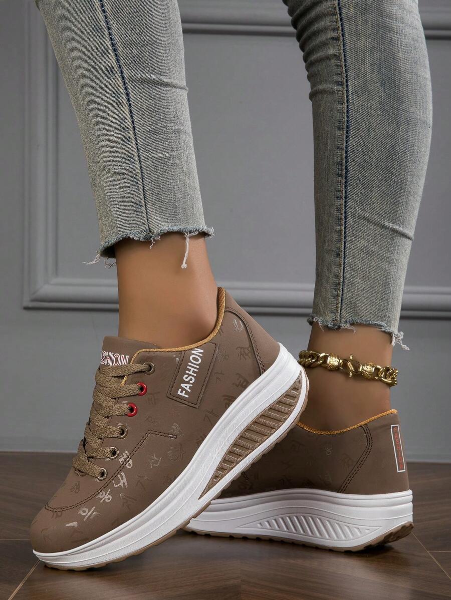 Heiperlye™ Damen Freizeitschuhe Herbst/Winter – Atmungsaktive Plateausneaker mit Keilabsatz & Schnürung