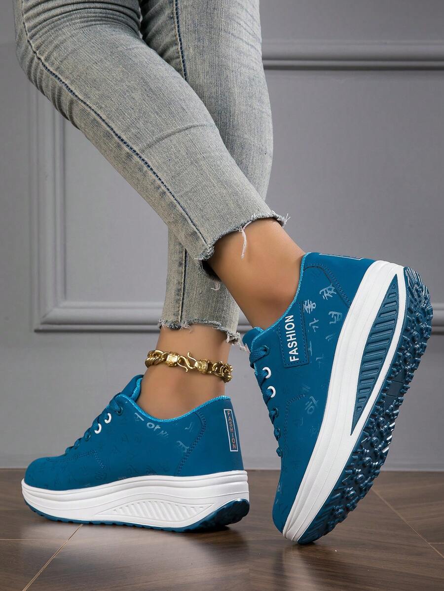 Heiperlye™ Damen Freizeitschuhe Herbst/Winter – Atmungsaktive Plateausneaker mit Keilabsatz & Schnürung