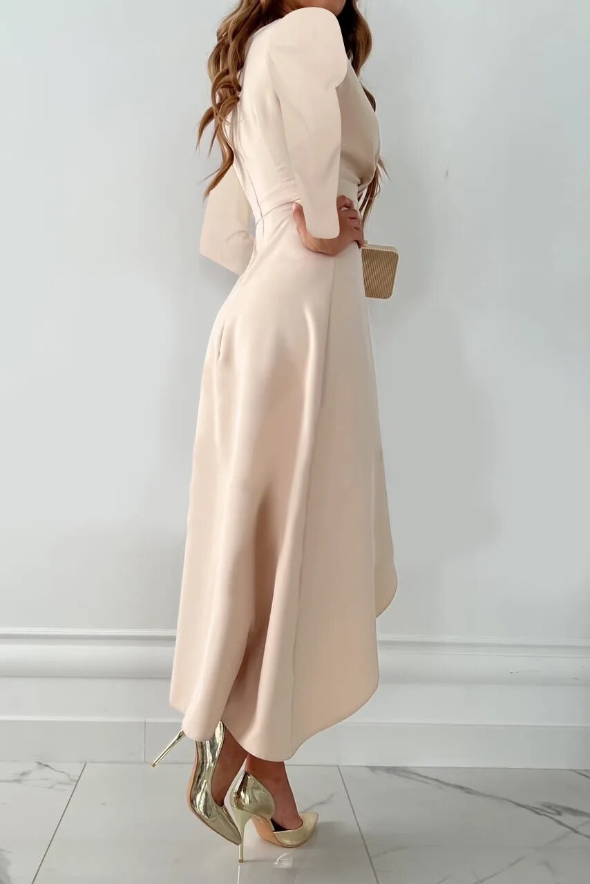 Jurey™ – Elegantes Midikleid mit V-Ausschnitt und Schlitzdesign