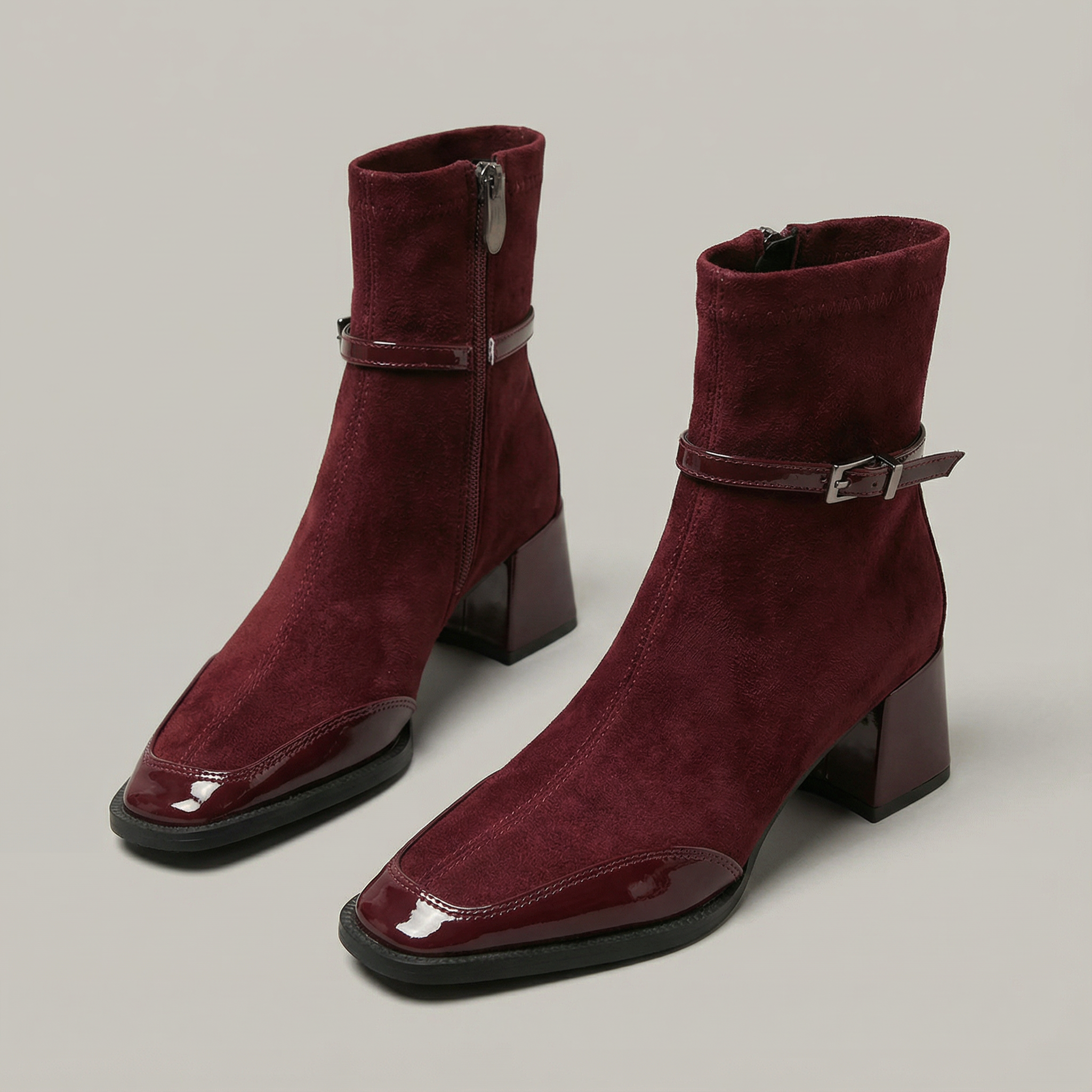 Lenie™ - Elegante Stiefeletten mit mittlerem Absatz aus Öko-Wildleder
