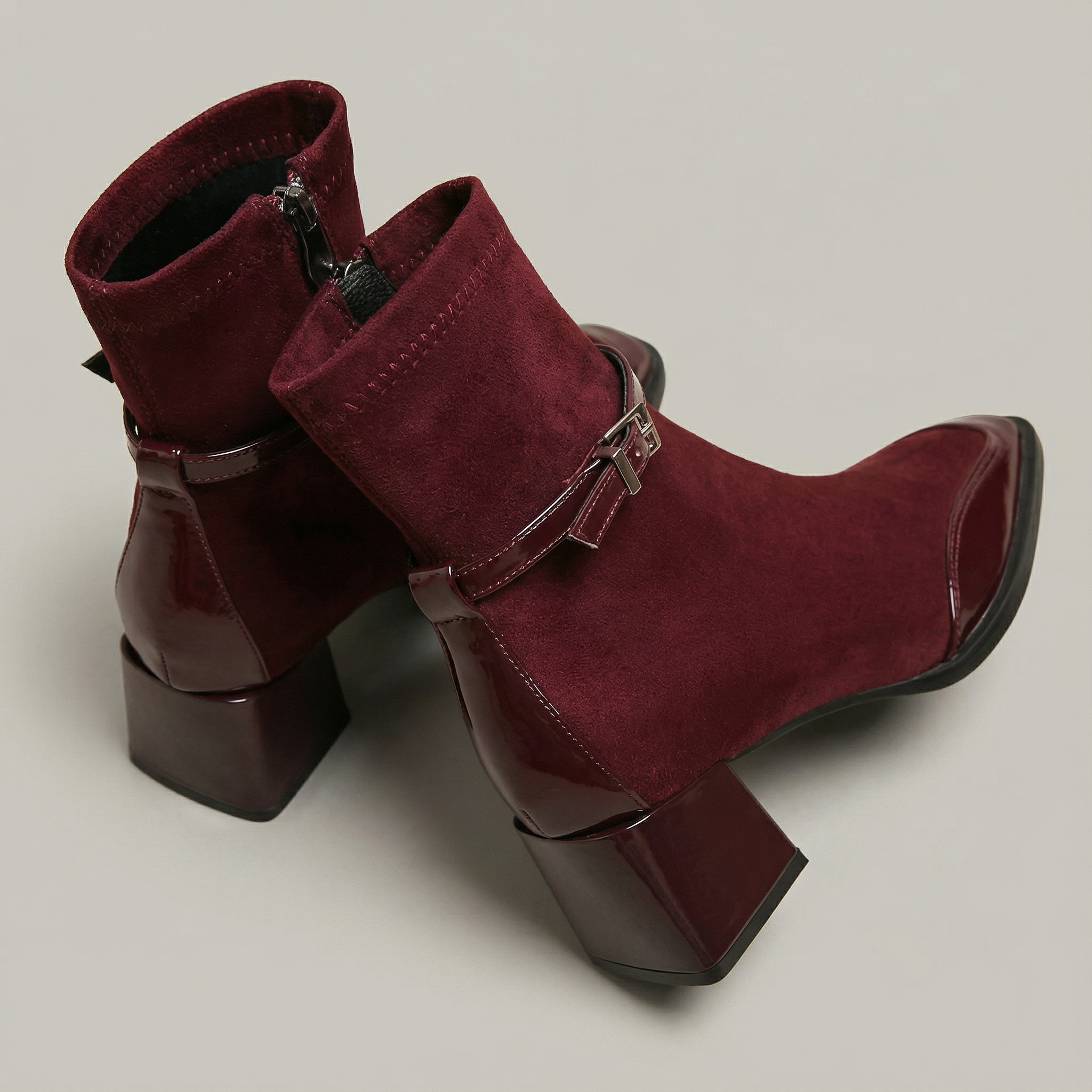 Lenie™ - Elegante Stiefeletten mit mittlerem Absatz aus Öko-Wildleder