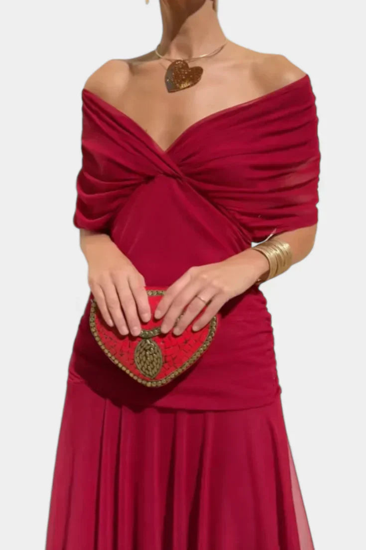 Florayne™ - Elegantes Fließendes Midikleid mit V-Ausschnitt