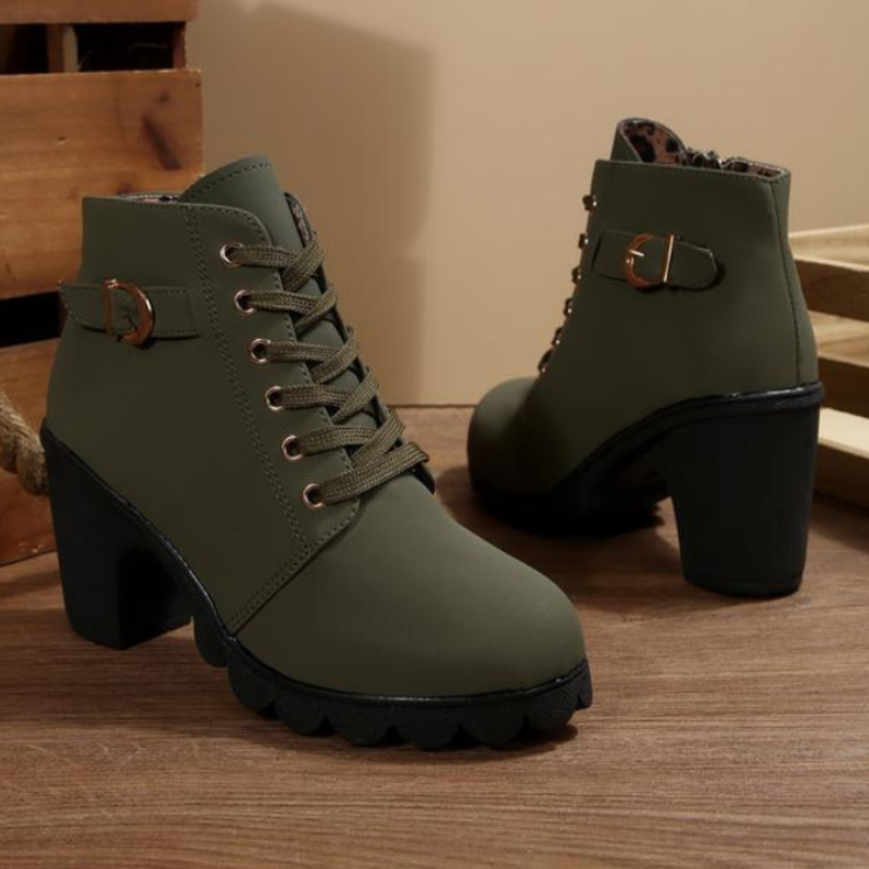 Kyumi™ - Schicke Schnürstiefeletten mit Metallschnalle