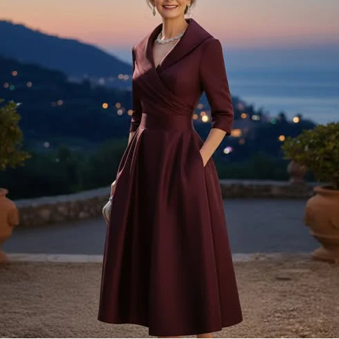 Lea™ - Elegantes Midikleid mit Dezentem Glanz