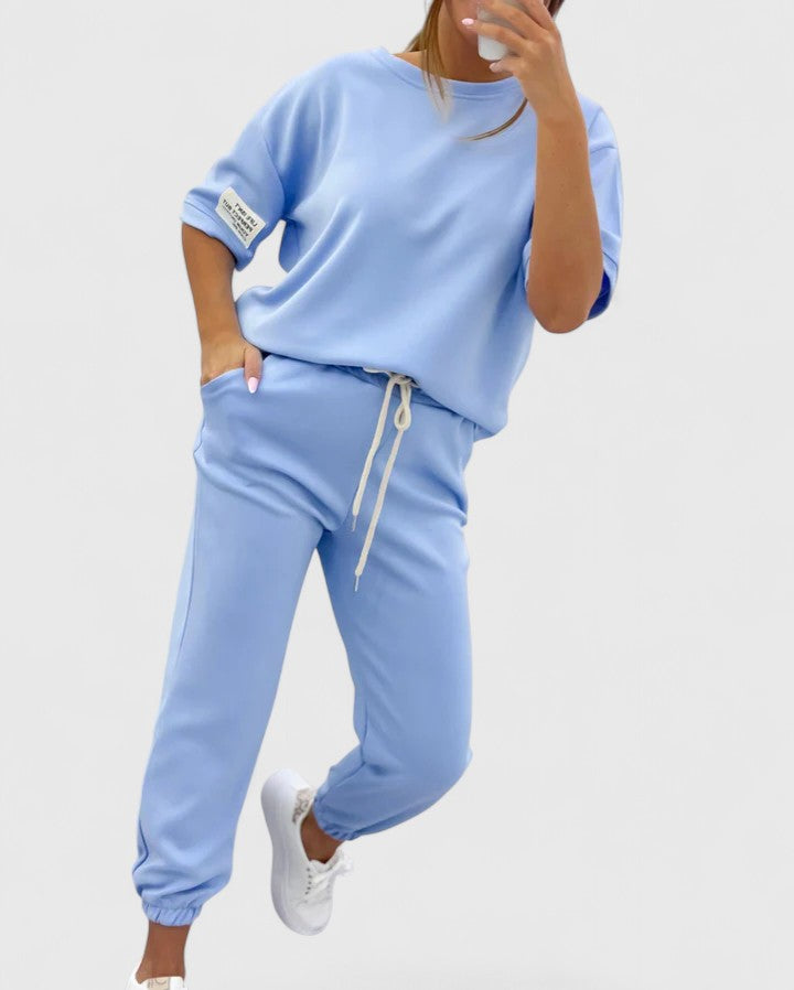 Melody™ - Lässiges Damen-Set mit einfarbigem Oberteil und Hose