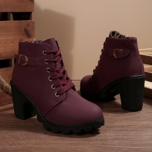 Kyumi™ - Schicke Schnürstiefeletten mit Metallschnalle