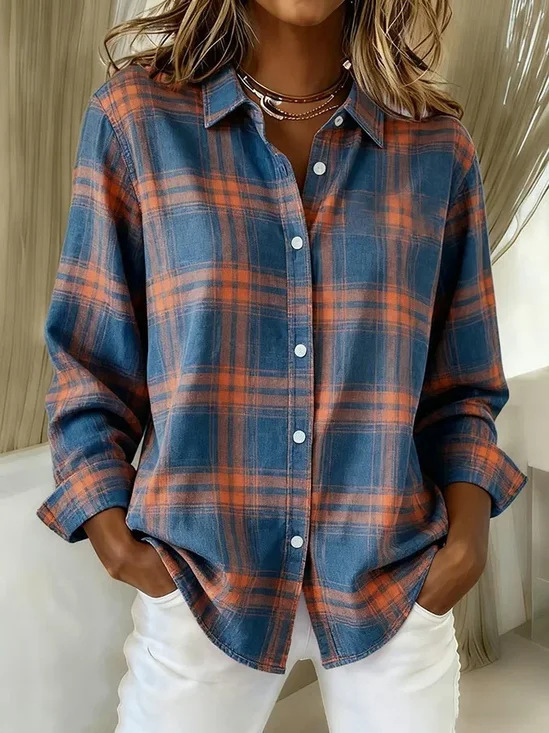 Lotis™ – Karierte Bluse mit Knopfverschluss