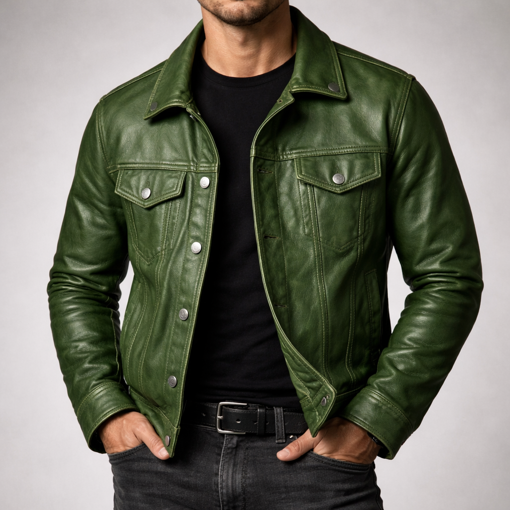 Brevika Vintage Lederjacke für Herren | Zeitloser Casual-Look für den Herbst