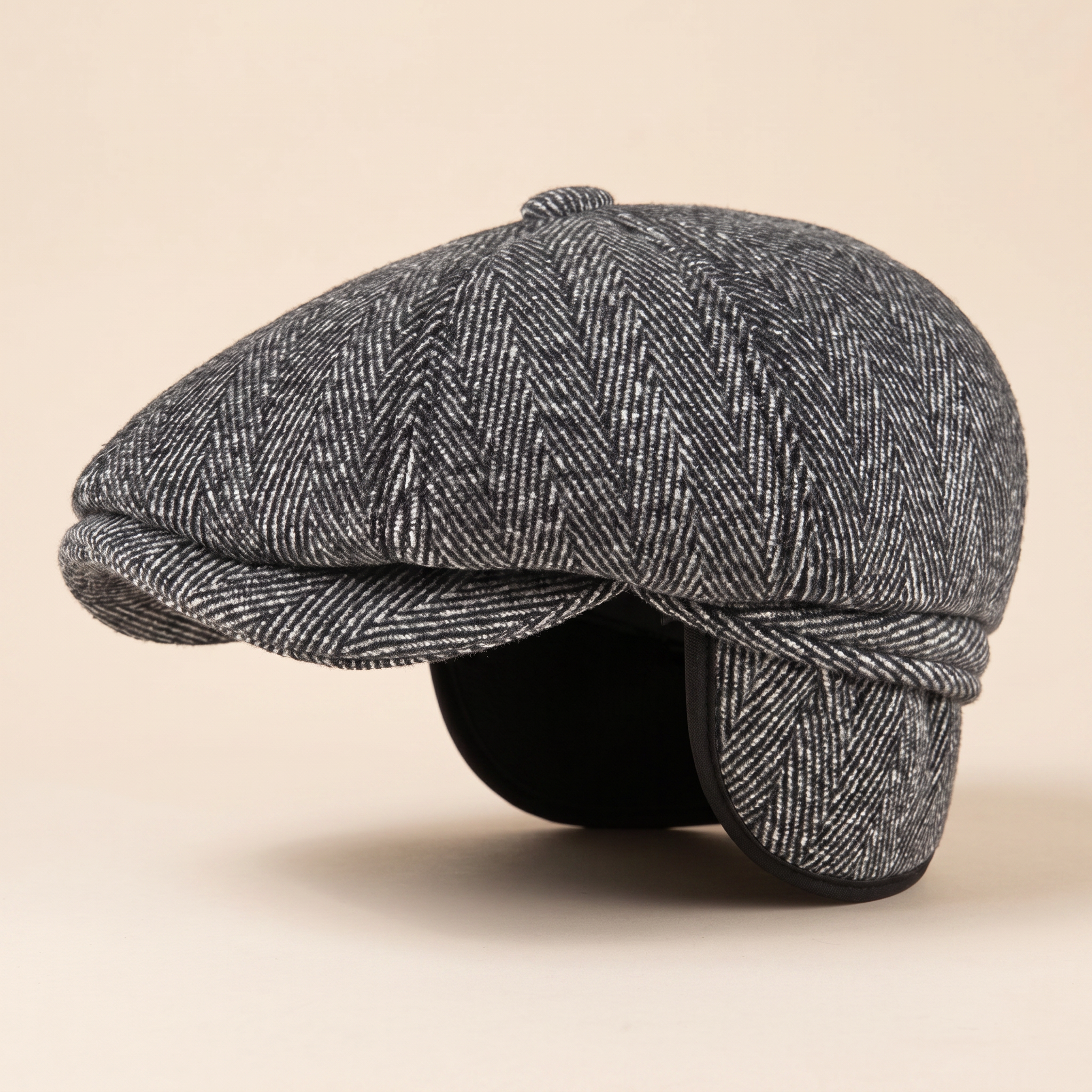 Fischgrät-Cap mit Ohrenklappen
