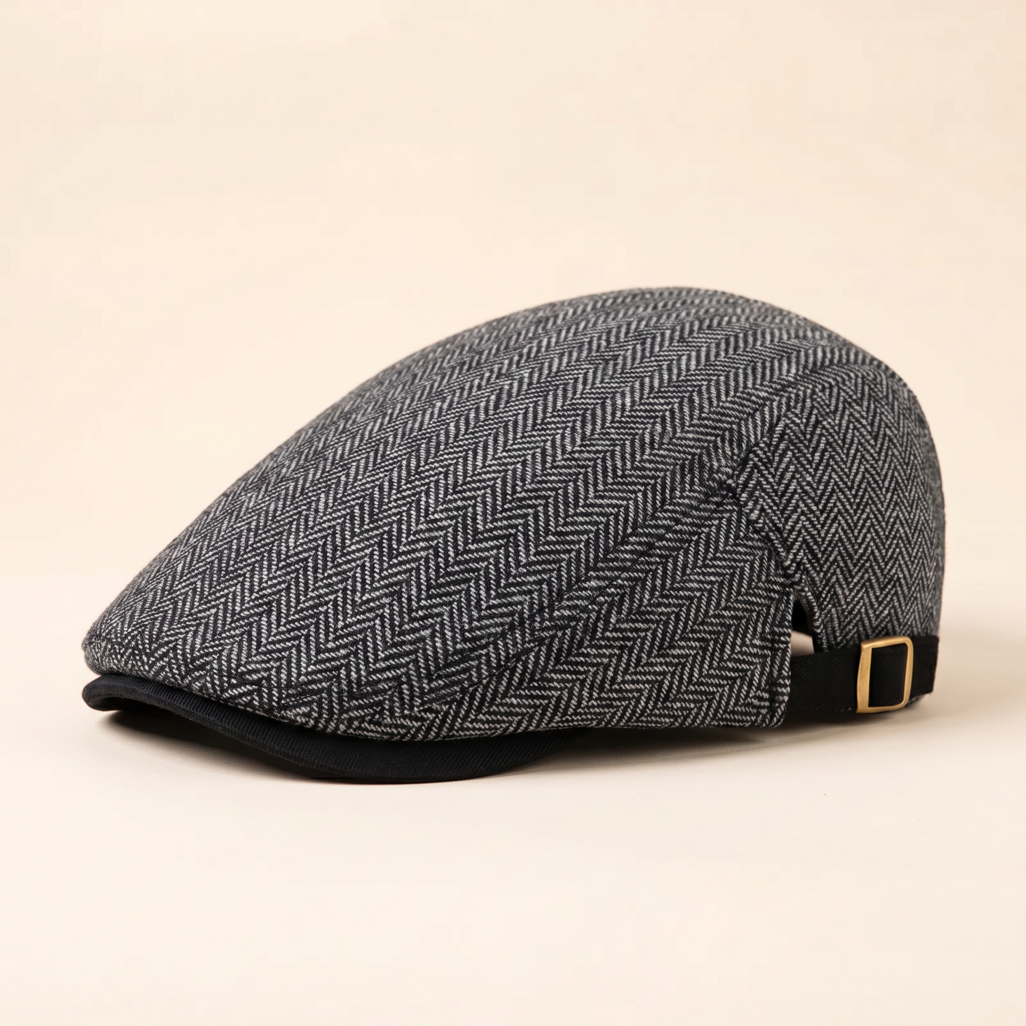 Driver-Cap aus Fischgrät-Wolle
