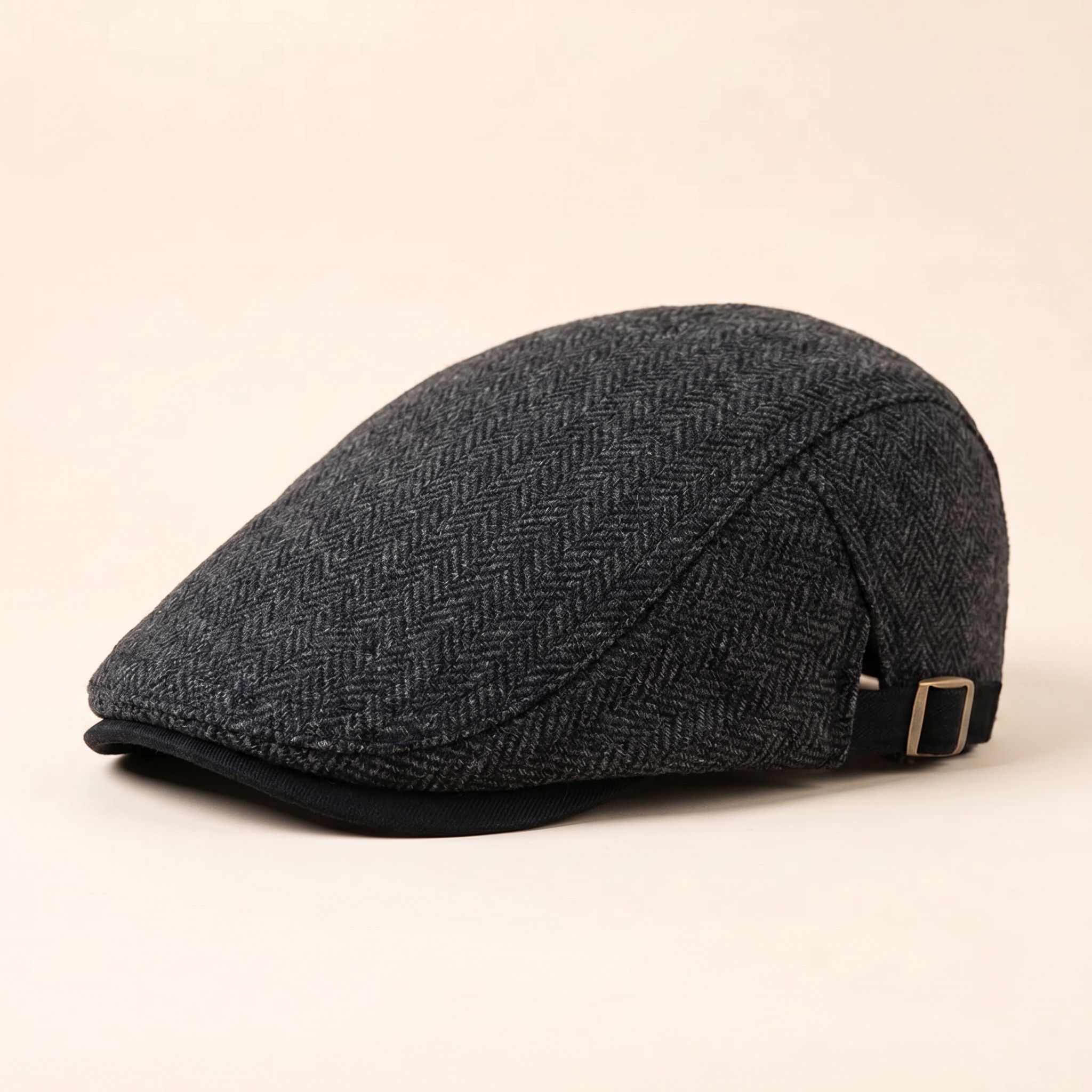Driver-Cap aus Fischgrät-Wolle