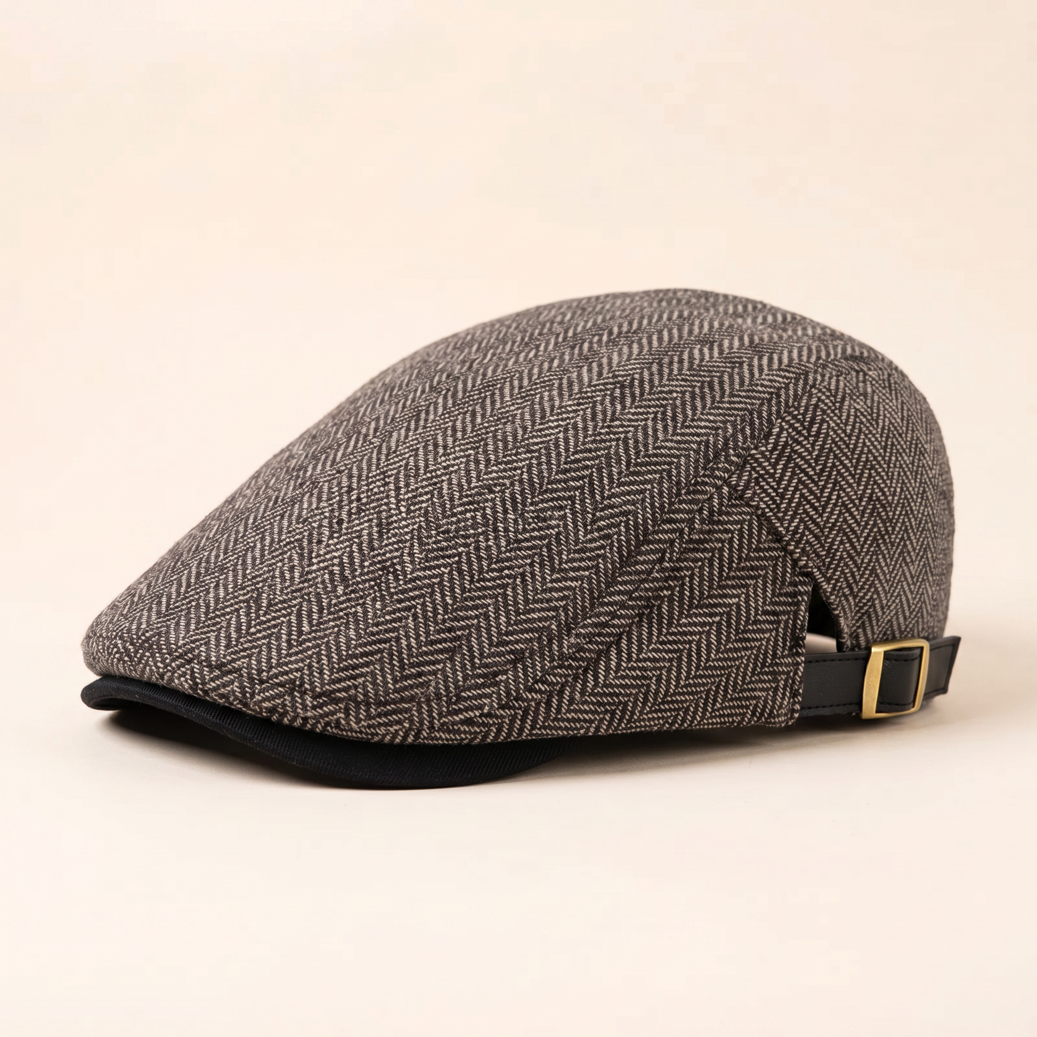 Driver-Cap aus Fischgrät-Wolle