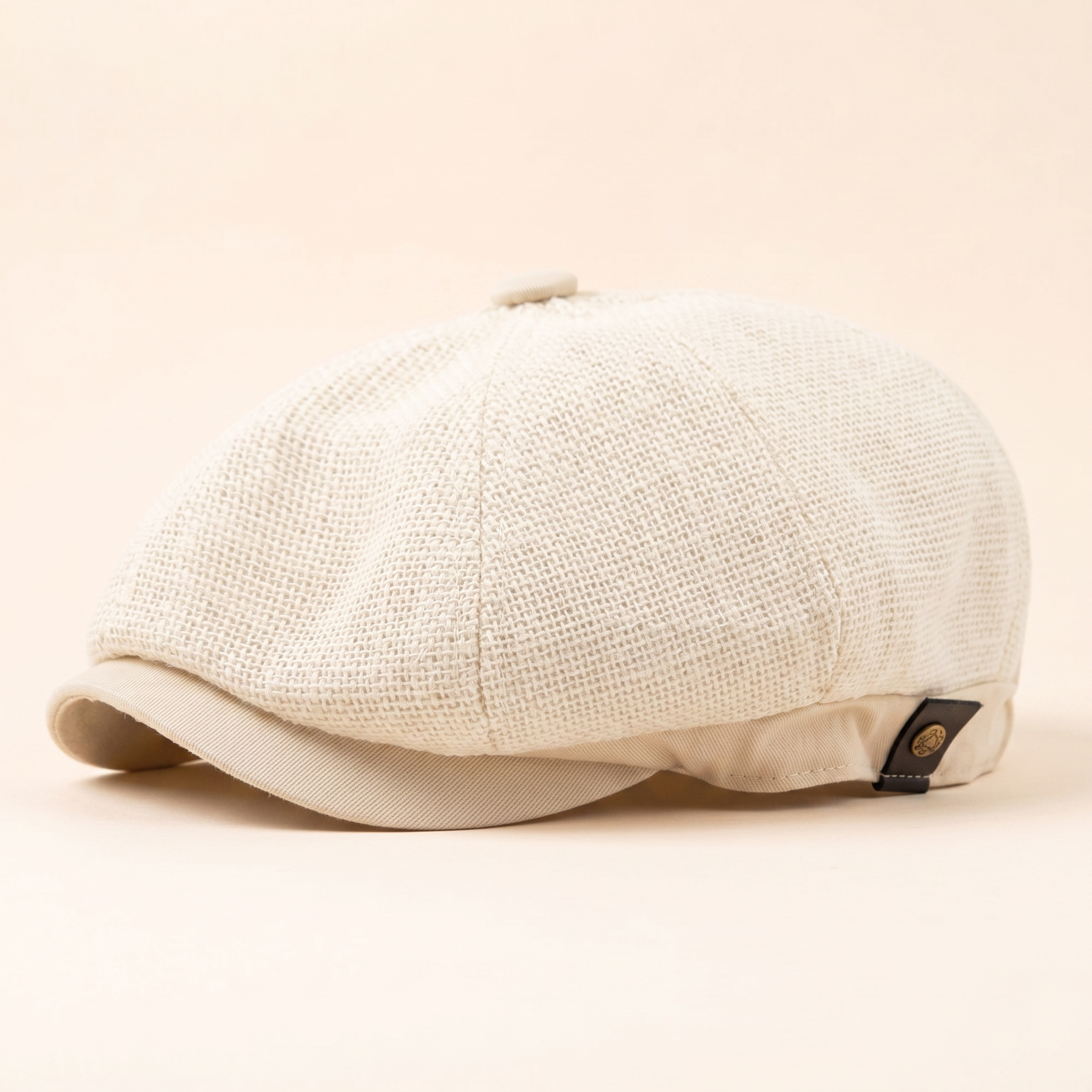 Leinen-Cap mit hoher Krone