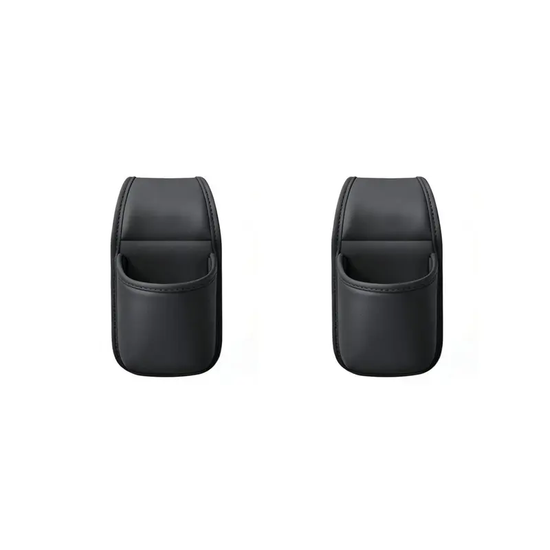 Leather Car Door Storage Pocket, Double-Layer, Flannel Lining