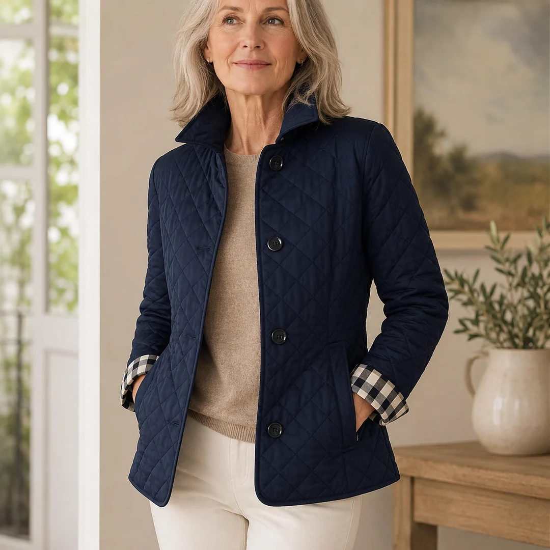 New Women's Stylish & Elegant Slim-Fit Warm Down Jacket with Lapel and Single-Breasted Closure