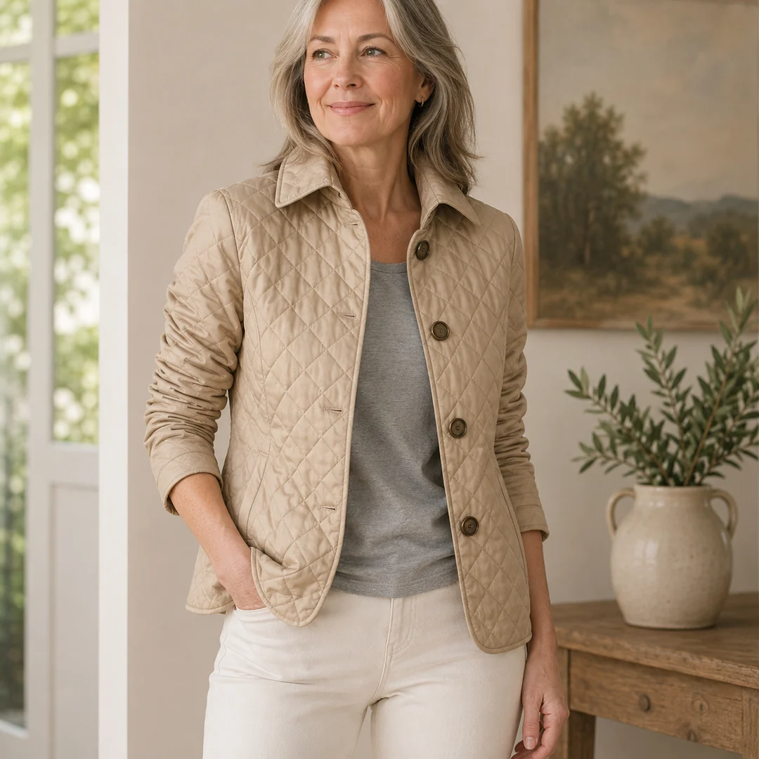 New Women's Stylish & Elegant Slim-Fit Warm Down Jacket with Lapel and Single-Breasted Closure