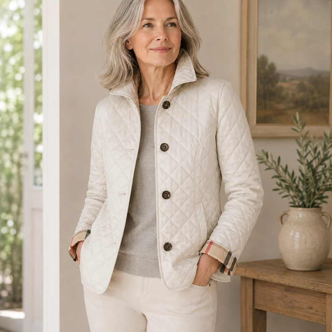 New Women's Stylish & Elegant Slim-Fit Warm Down Jacket with Lapel and Single-Breasted Closure