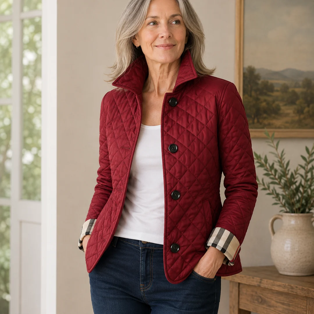 New Women's Stylish & Elegant Slim-Fit Warm Down Jacket with Lapel and Single-Breasted Closure