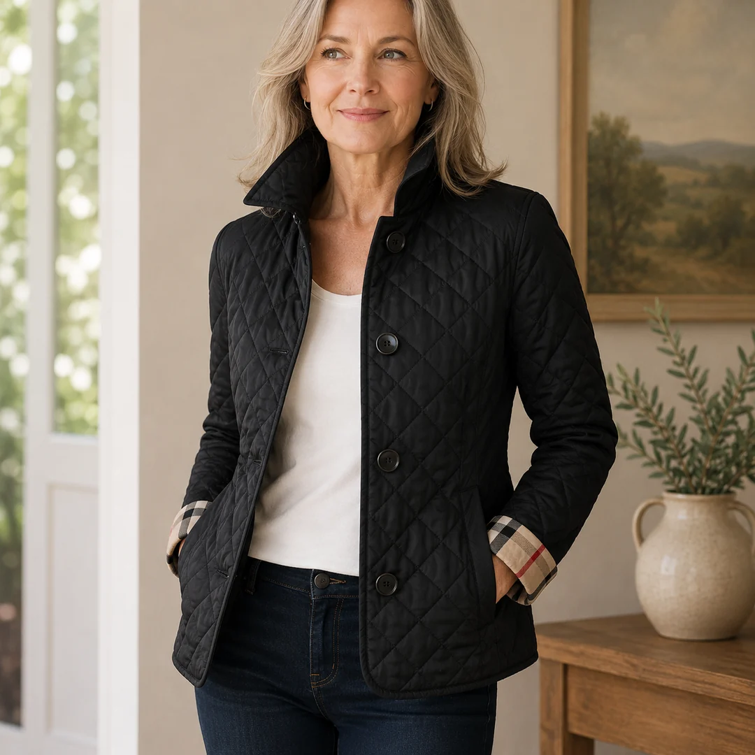 New Women's Stylish & Elegant Slim-Fit Warm Down Jacket with Lapel and Single-Breasted Closure