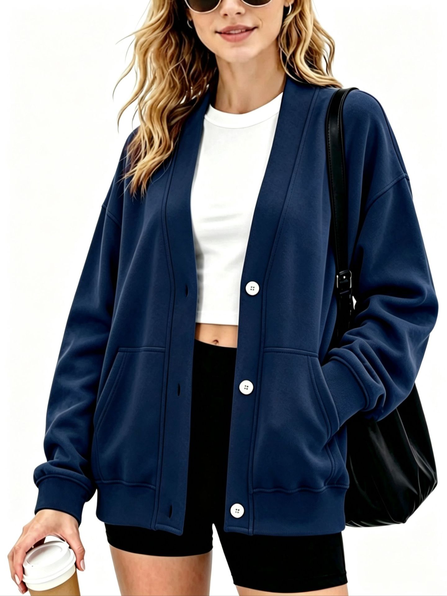 Autumn 2026 New Arrival: Solid-Color Casual Button-Up Cardigan