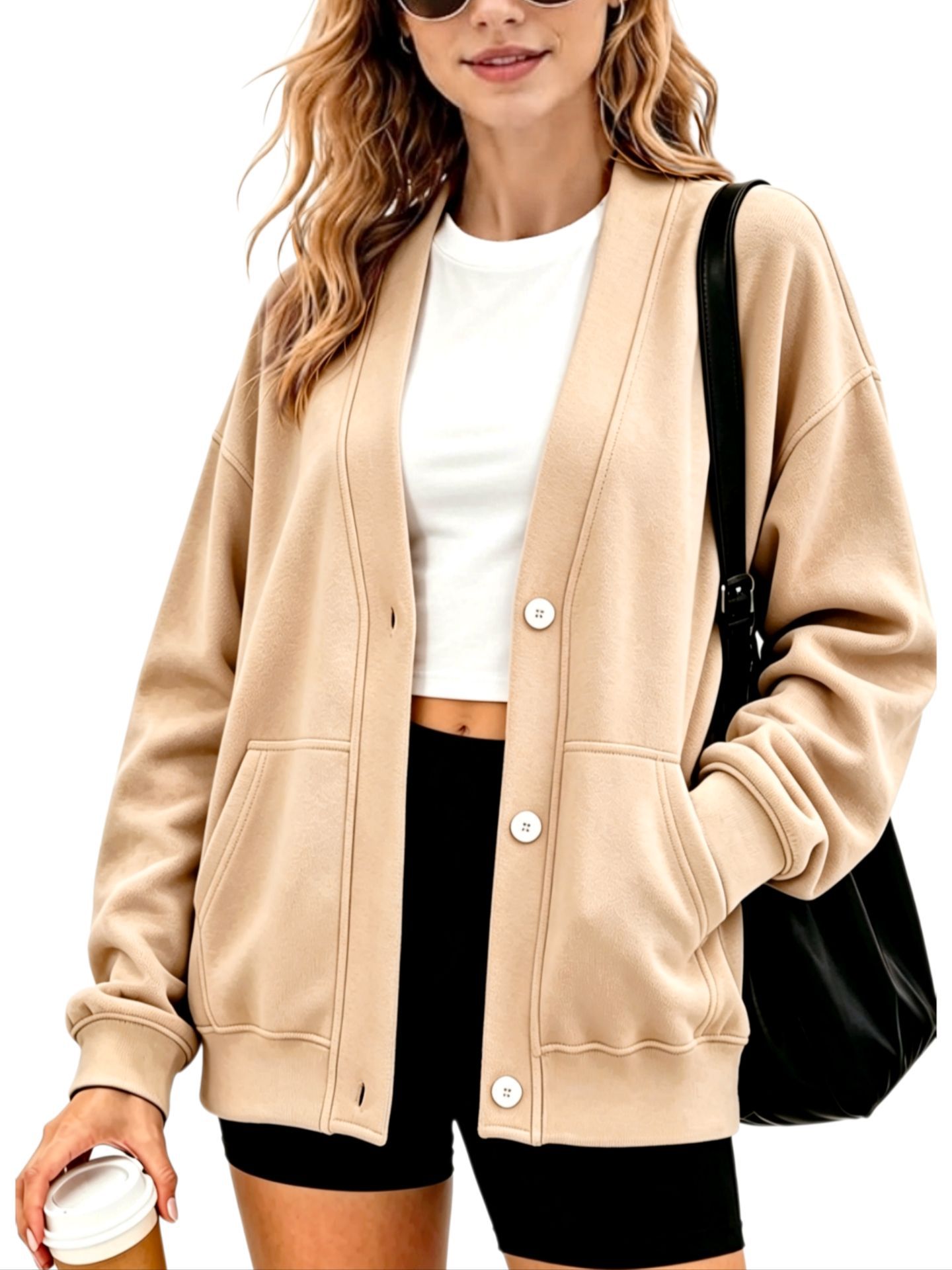 Autumn 2026 New Arrival: Solid-Color Casual Button-Up Cardigan