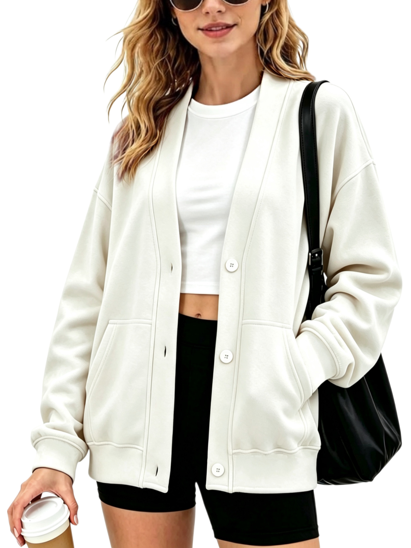 Autumn 2026 New Arrival: Solid-Color Casual Button-Up Cardigan