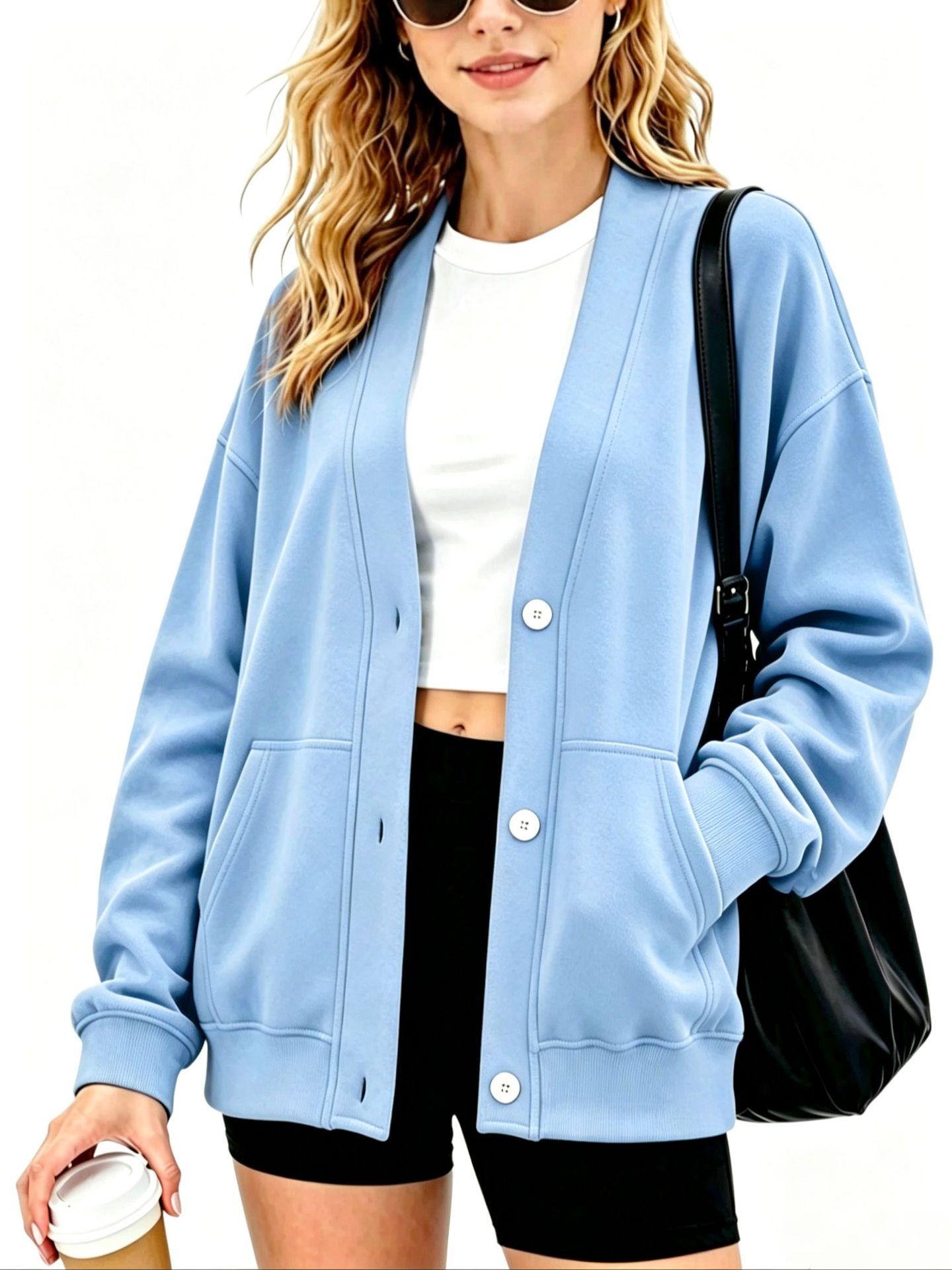 Autumn 2026 New Arrival: Solid-Color Casual Button-Up Cardigan