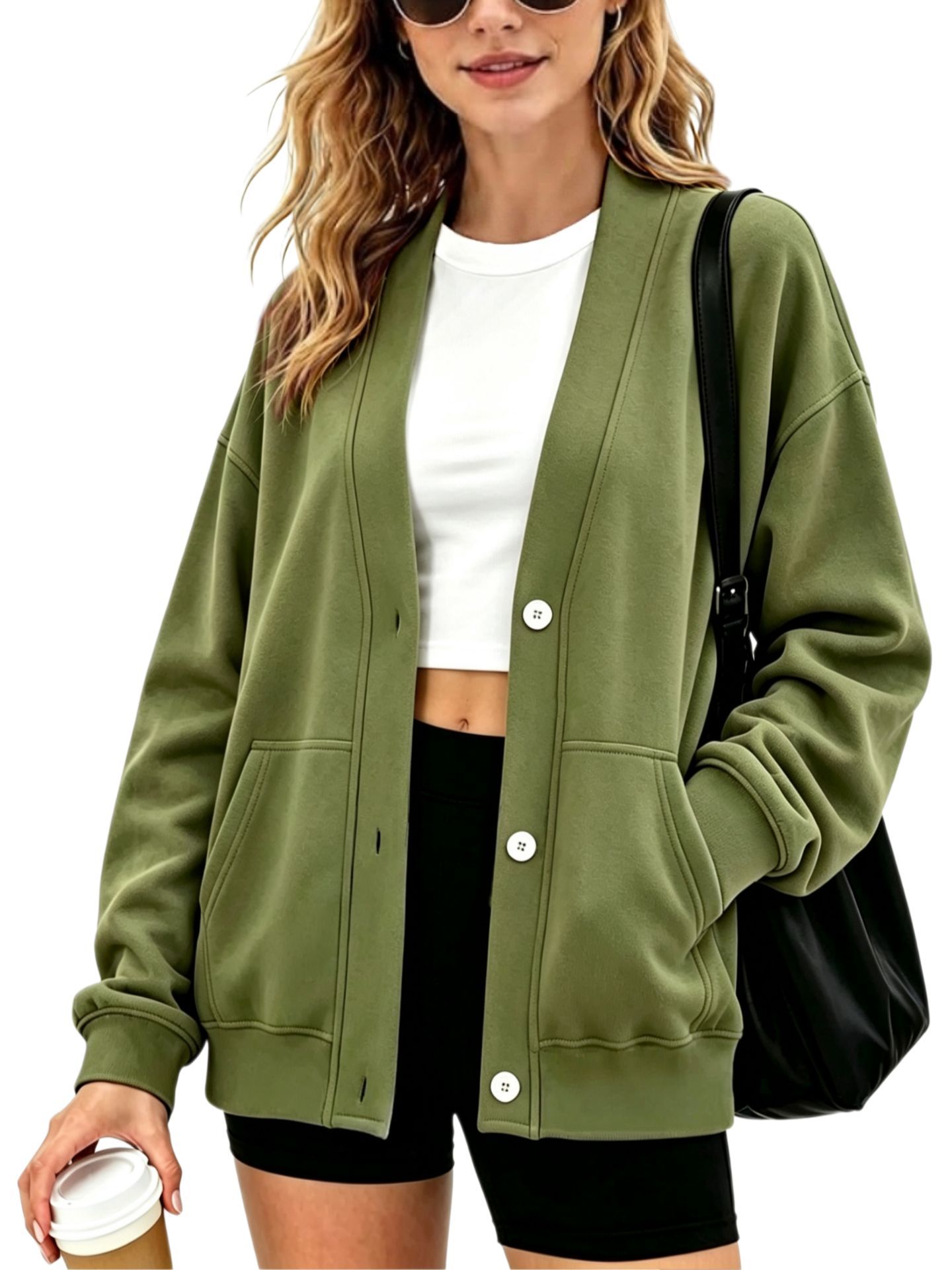 Autumn 2026 New Arrival: Solid-Color Casual Button-Up Cardigan