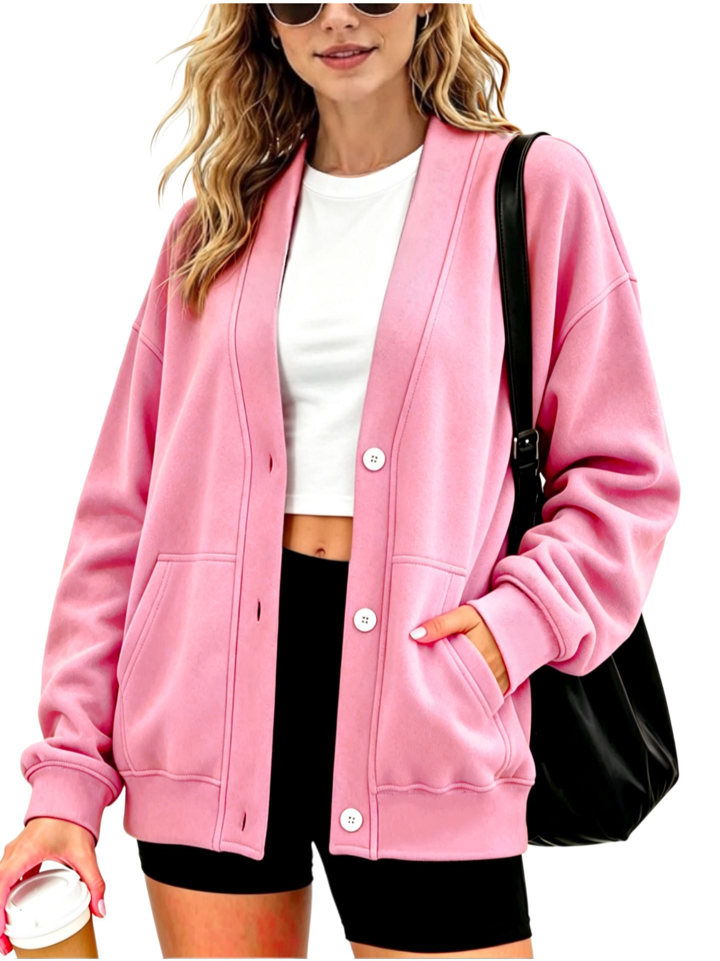 Autumn 2026 New Arrival: Solid-Color Casual Button-Up Cardigan