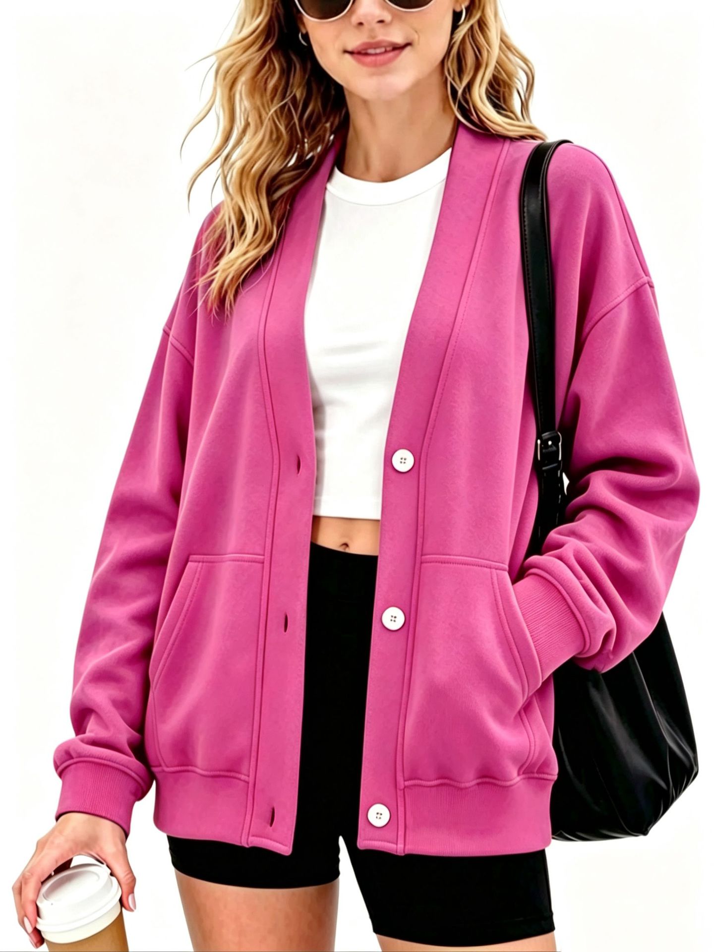 Autumn 2026 New Arrival: Solid-Color Casual Button-Up Cardigan