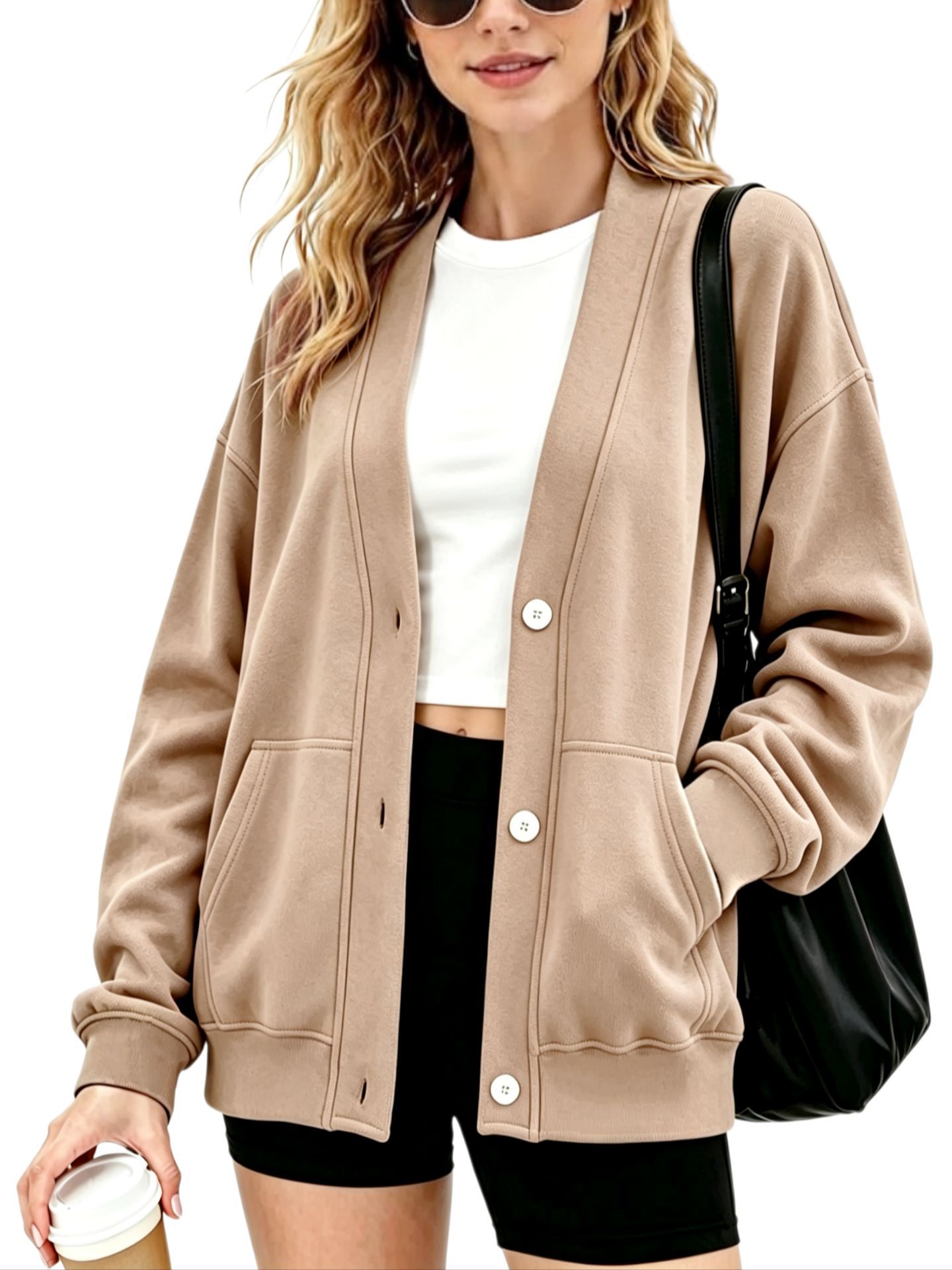 Autumn 2026 New Arrival: Solid-Color Casual Button-Up Cardigan