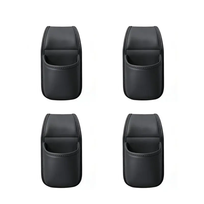 Leather Car Door Storage Pocket, Double-Layer, Flannel Lining