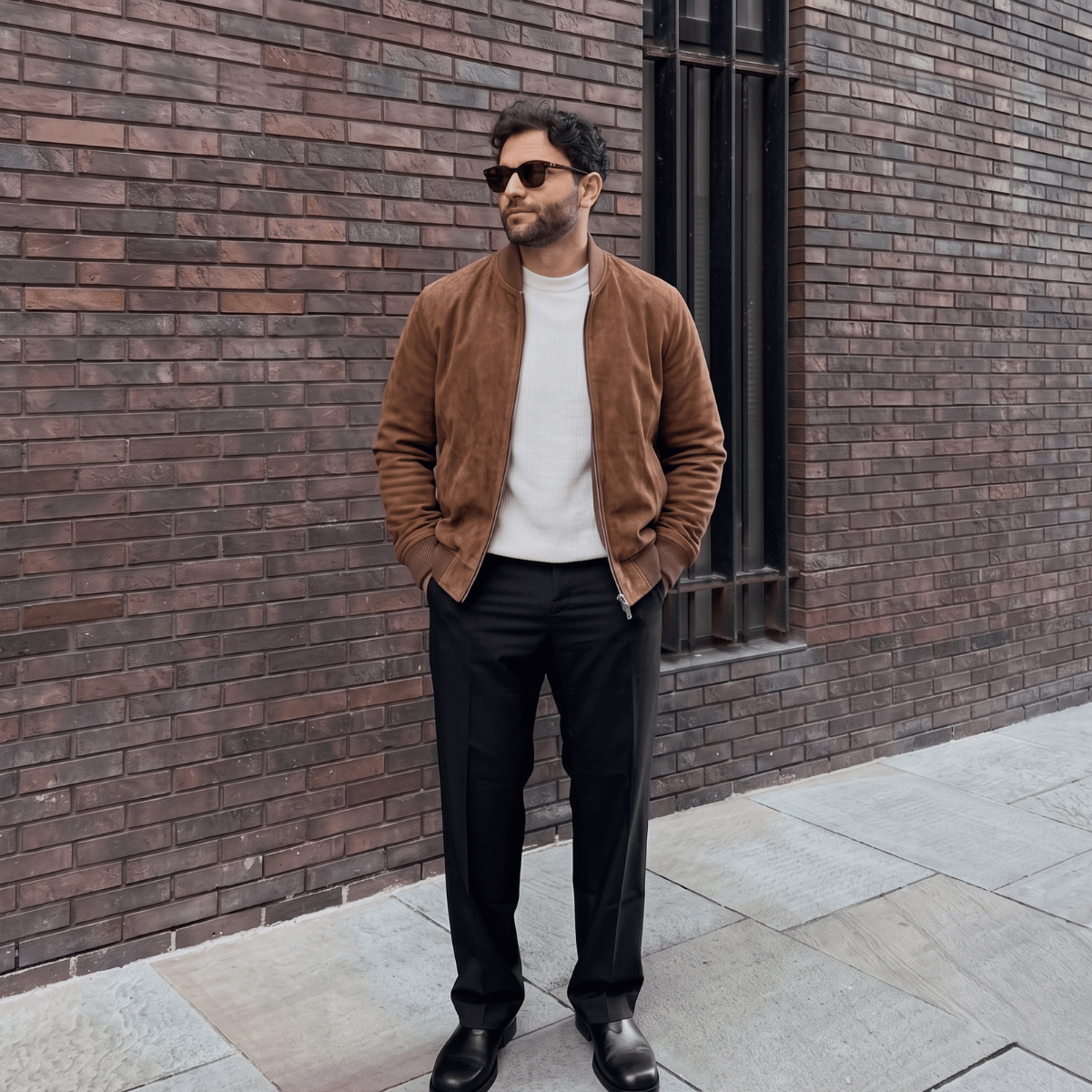 Men's Suede Jacket with Zipper