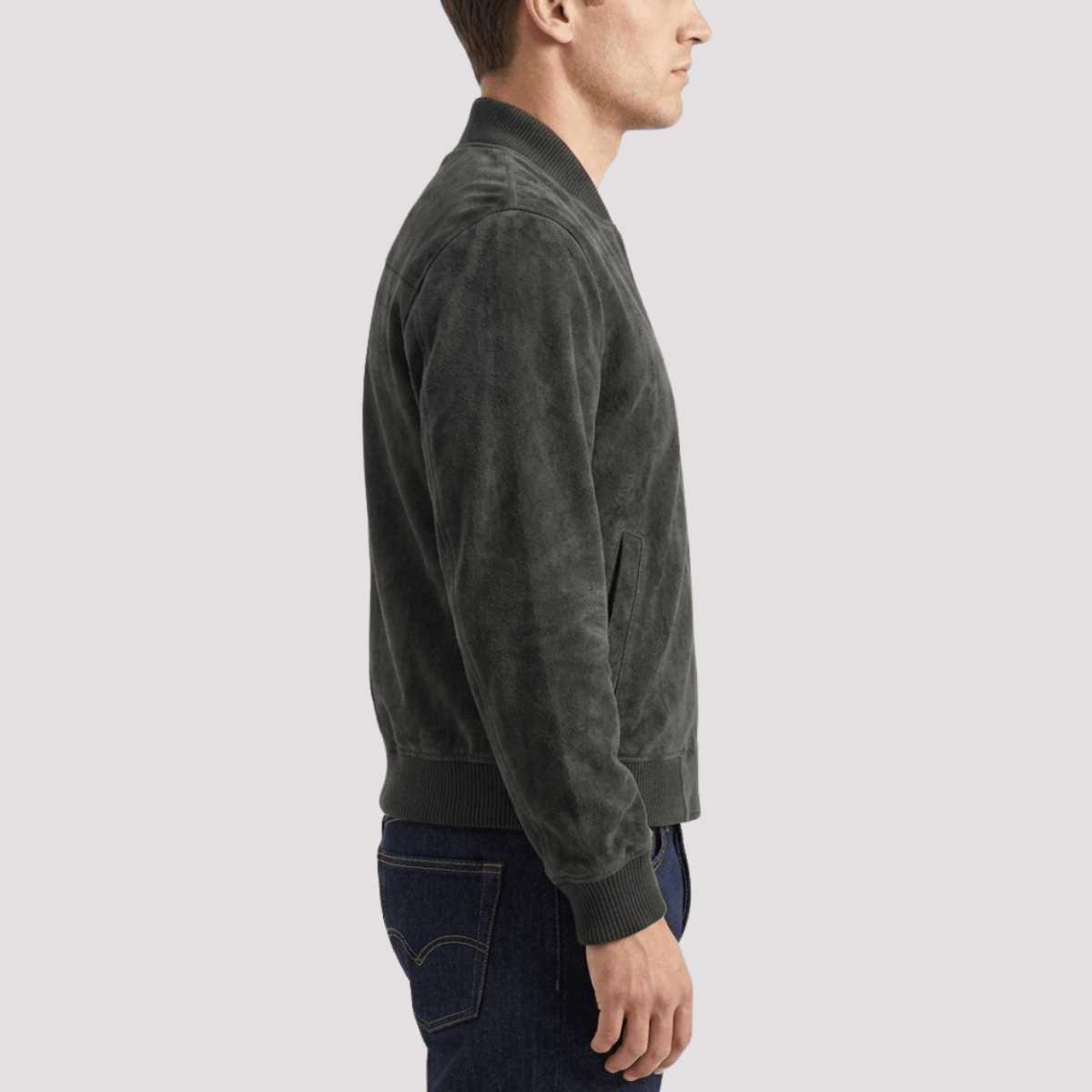 Men's Suede Jacket with Zipper