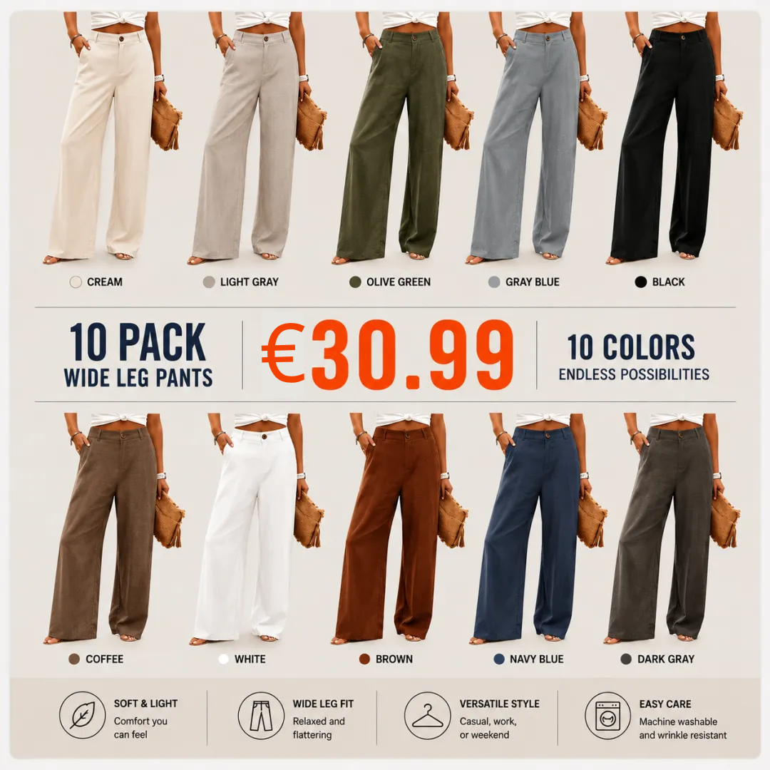 ⚡LAST 2 DAYS⚡- Women’s Casual High Waist Linen Wide Leg Trousers