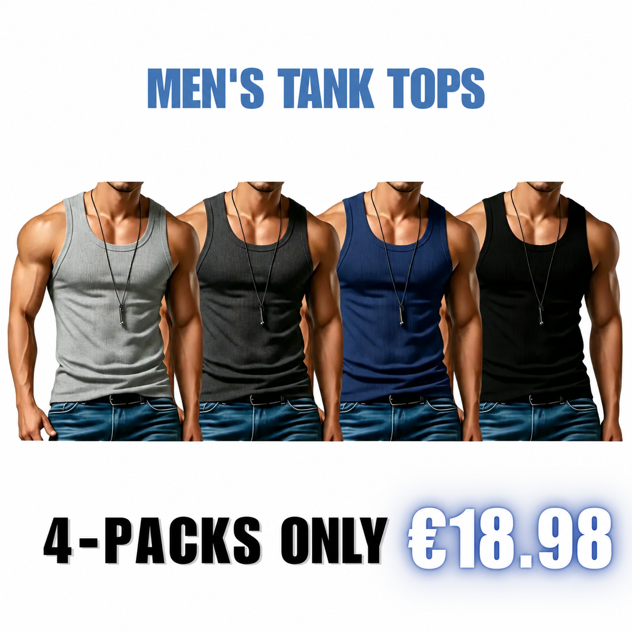 Men's Wide Strap Ribbed Tank Top