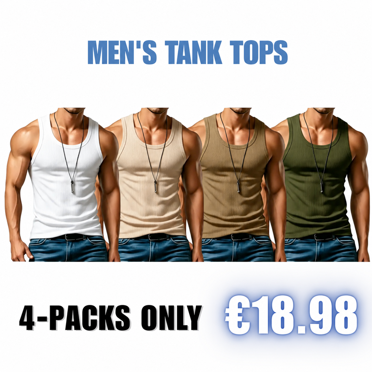 Men's Wide Strap Ribbed Tank Top