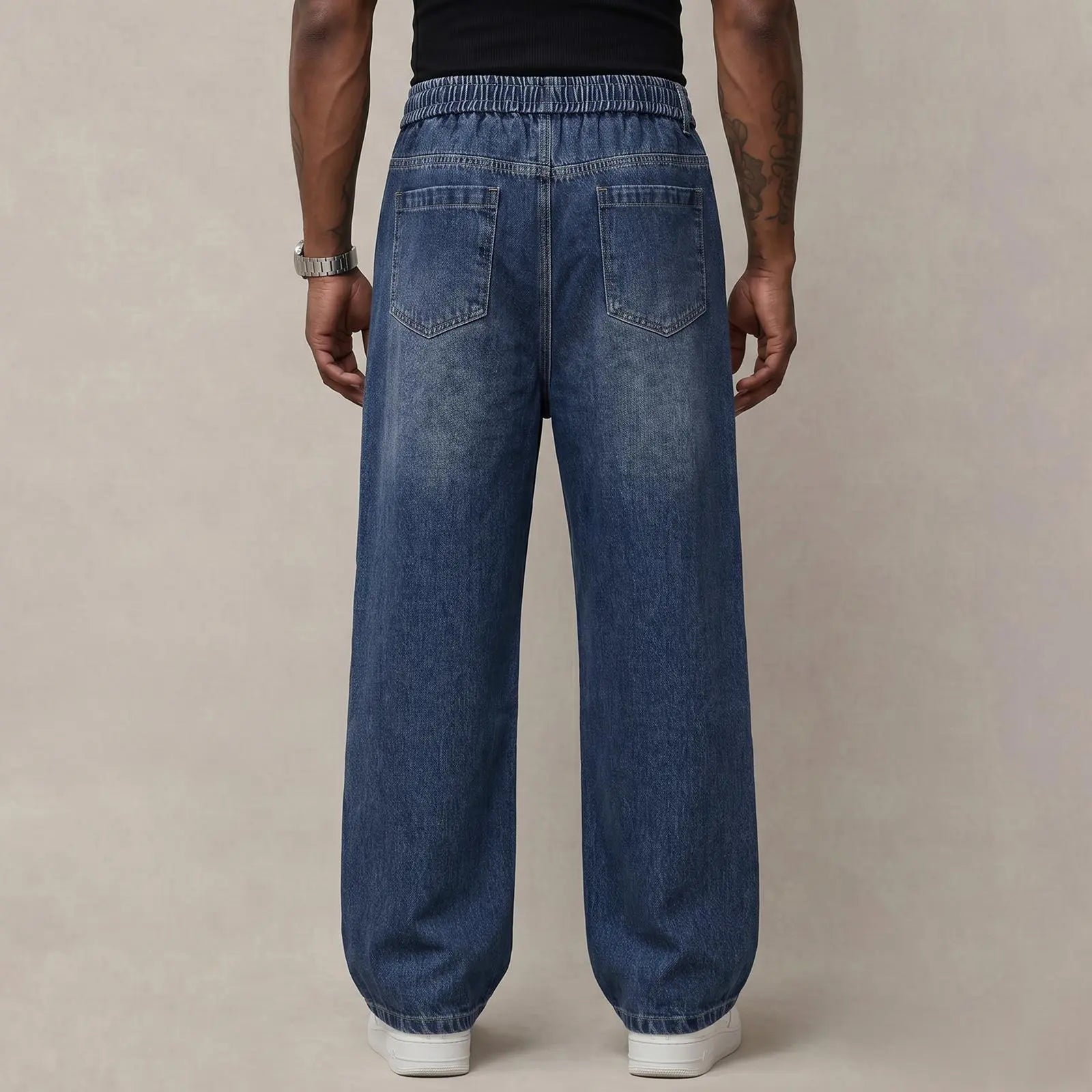 🔥 BEST SELLER | 6PCS $24.63 | Men's Stretch Cotton Loose-Fit Drawstring Jeans
