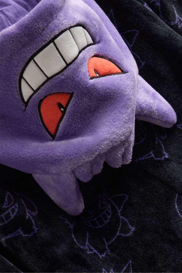 Pokémon - fleece onesie with hood - gray / purple