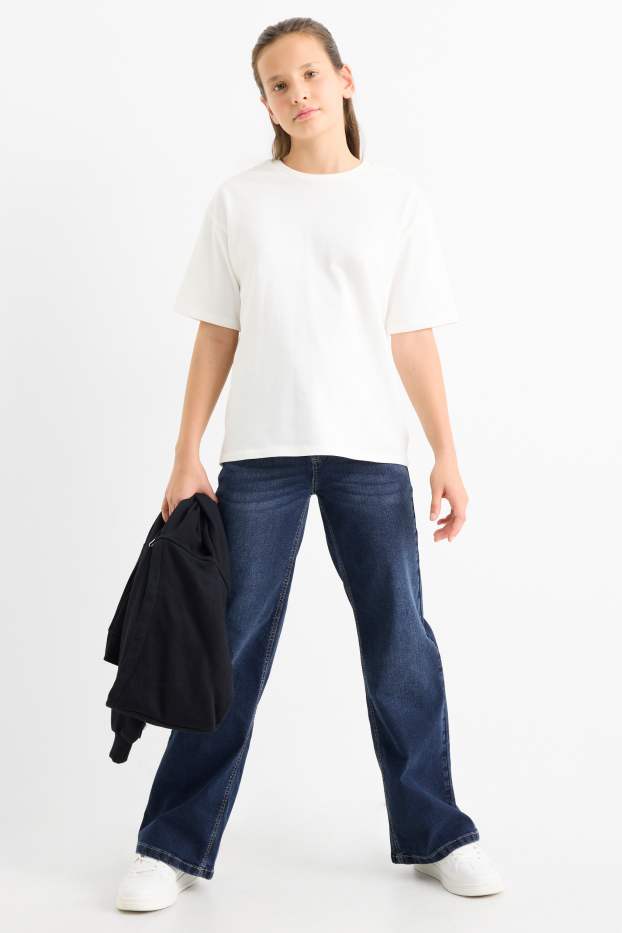 Children Girls - Wide leg jeans - denim-dark blue
