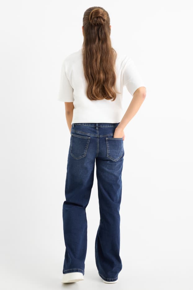 Children Girls - Wide leg jeans - denim-dark blue