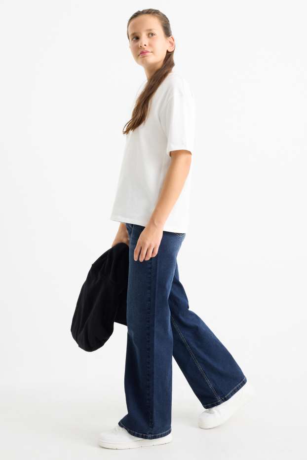 Children Girls - Wide leg jeans - denim-dark blue