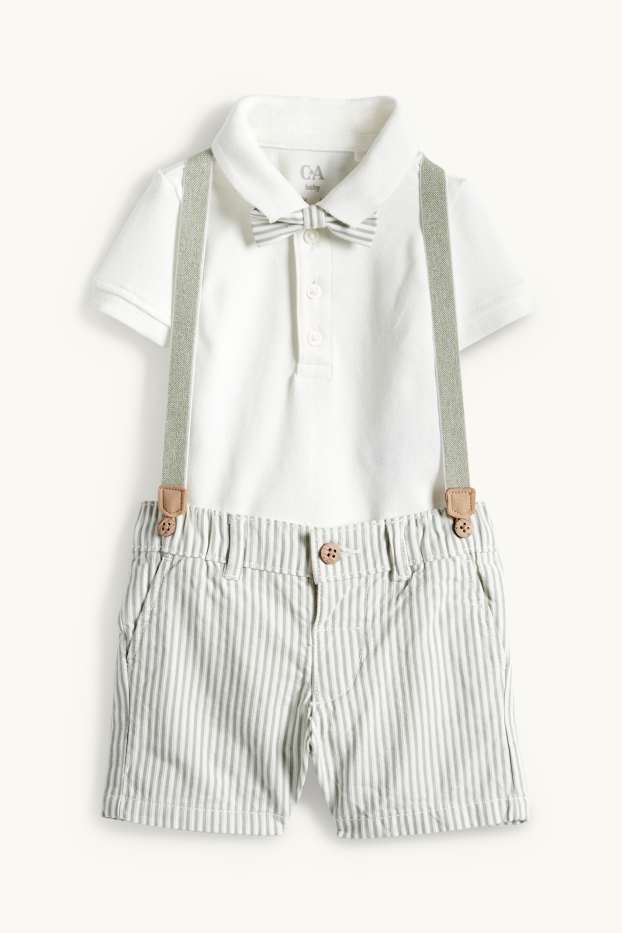 Baby Boys - Baby outfit - 3 piece - white / green
