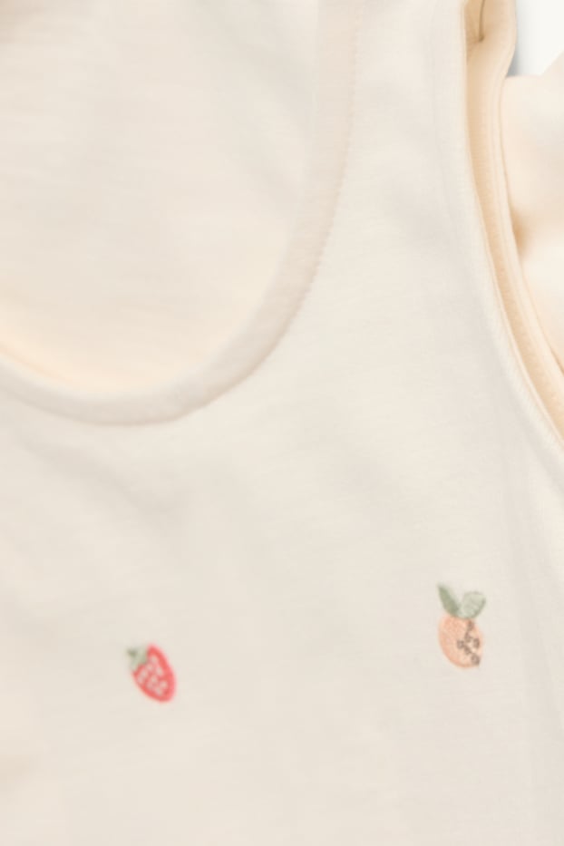 Baby Girls - Fruit - baby playsuit - white