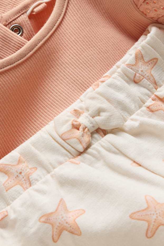 Baby Girls - Starfish - baby outfit - 2 piece - orange