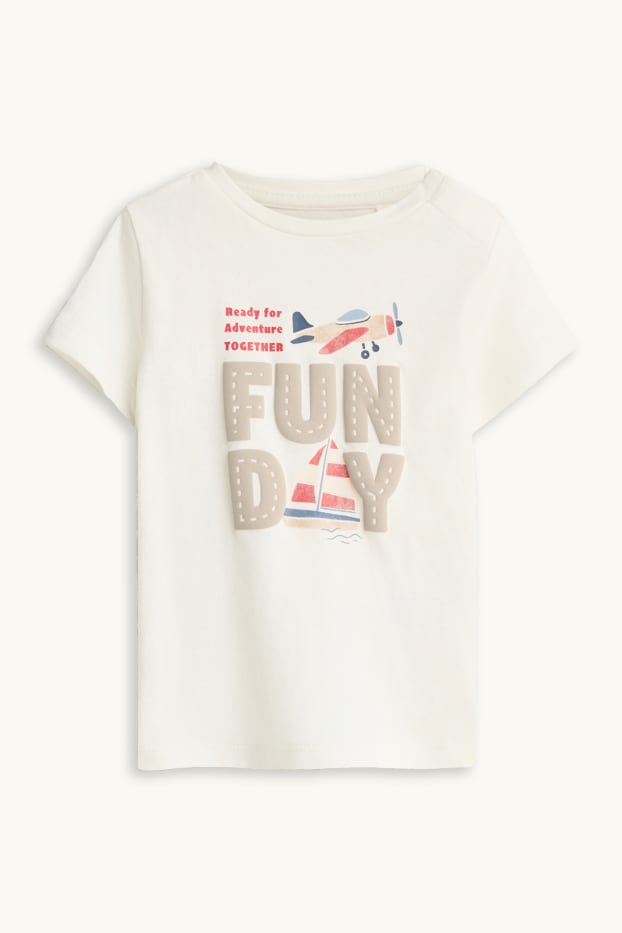 Baby Boys - Aeroplane and boat - baby outfit - 2 piece - white / blue
